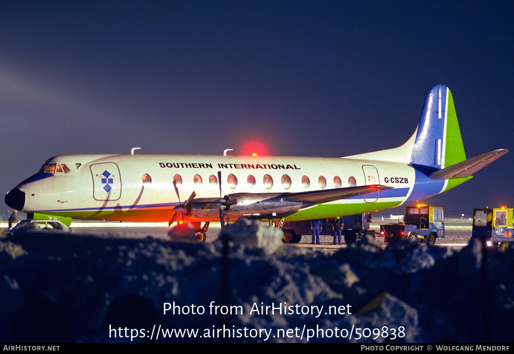 Aircraft Photo of G-CSZB | Vickers 807 Viscount | Southern International Air Transport | AirHistory.net #509838