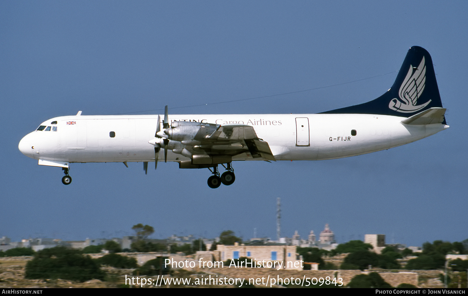 Aircraft Photo of G-FIJR | Lockheed L-188C(PF) Electra | Hunting Cargo Airlines | AirHistory.net #509843