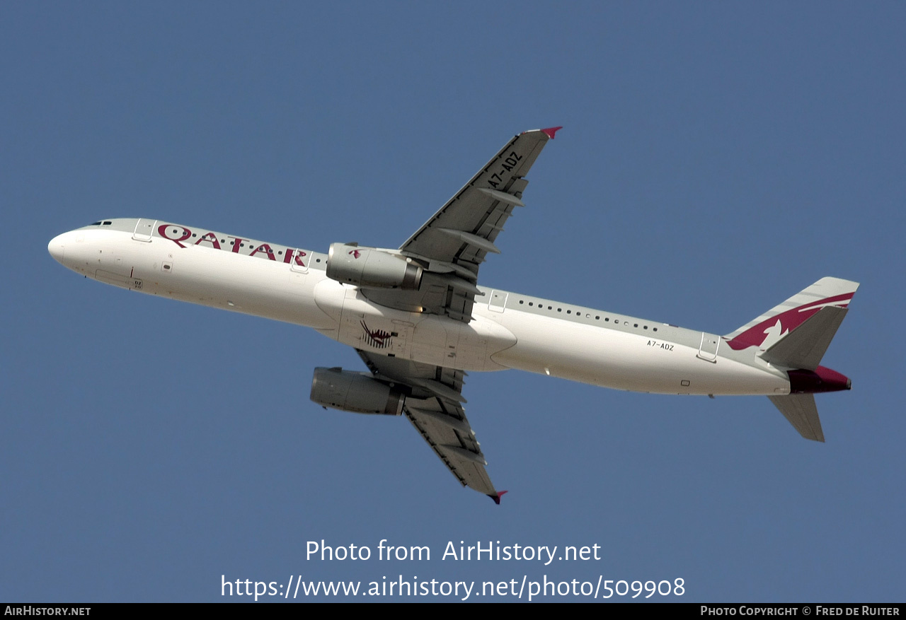 Aircraft Photo of A7-ADZ | Airbus A321-231 | Qatar Airways | AirHistory.net #509908