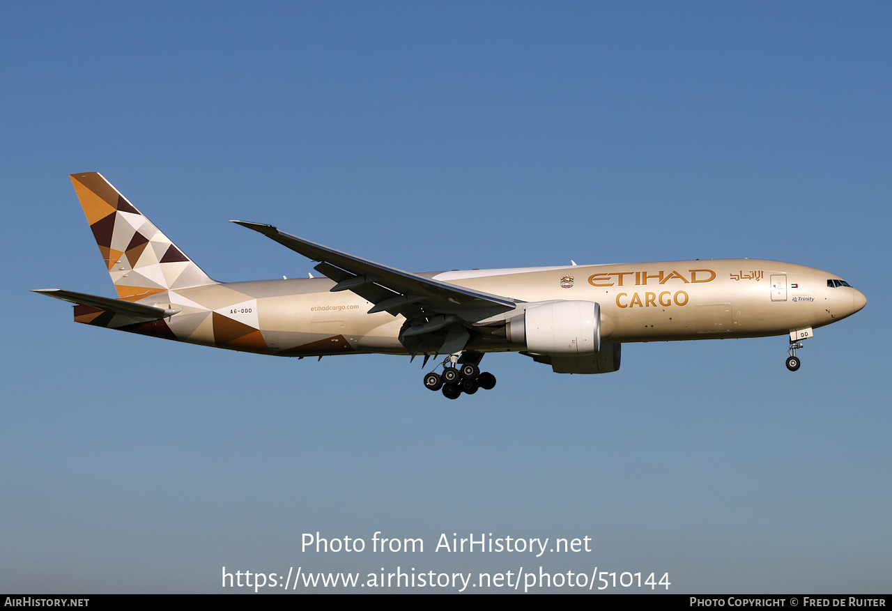 Aircraft Photo of A6-DDD | Boeing 777-FFX | Etihad Airways Cargo | AirHistory.net #510144