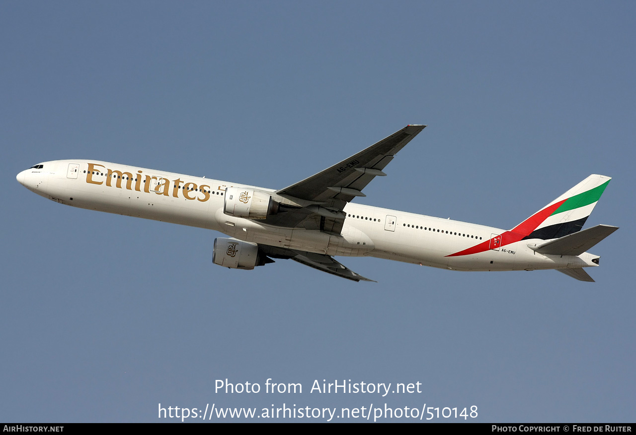 Aircraft Photo of A6-EMU | Boeing 777-31H | Emirates | AirHistory.net #510148