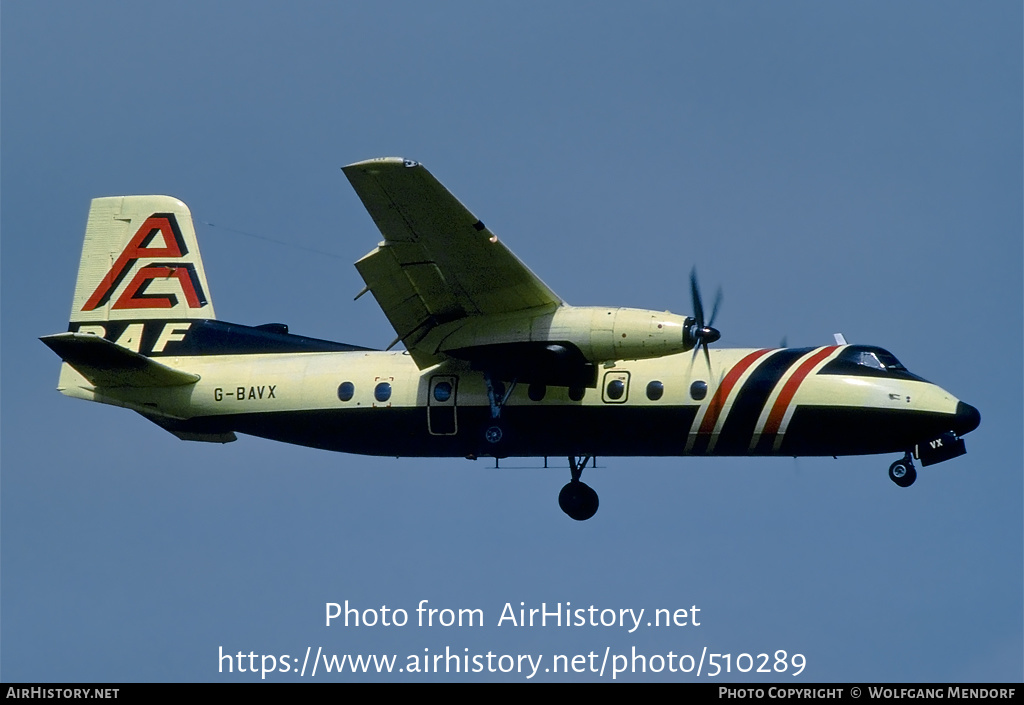 Aircraft Photo of G-BAVX | Handley Page HPR-7 Herald 214 | British Air Ferries - BAF | AirHistory.net #510289