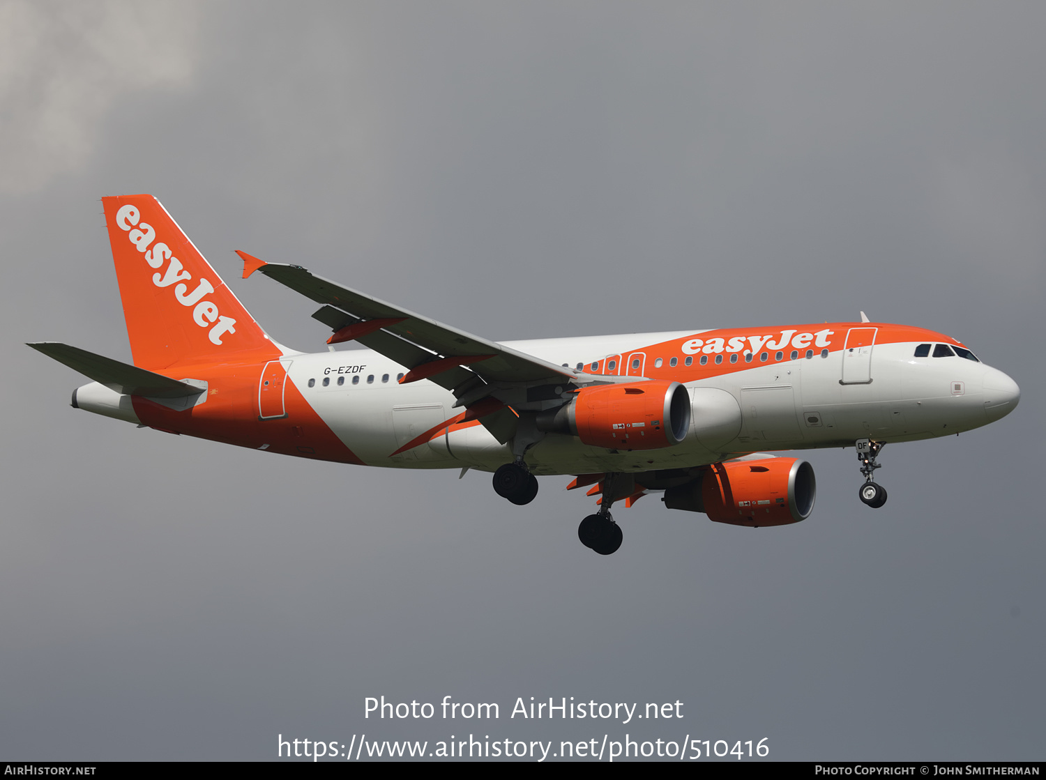 Aircraft Photo of G-EZDF | Airbus A319-111 | EasyJet | AirHistory.net #510416