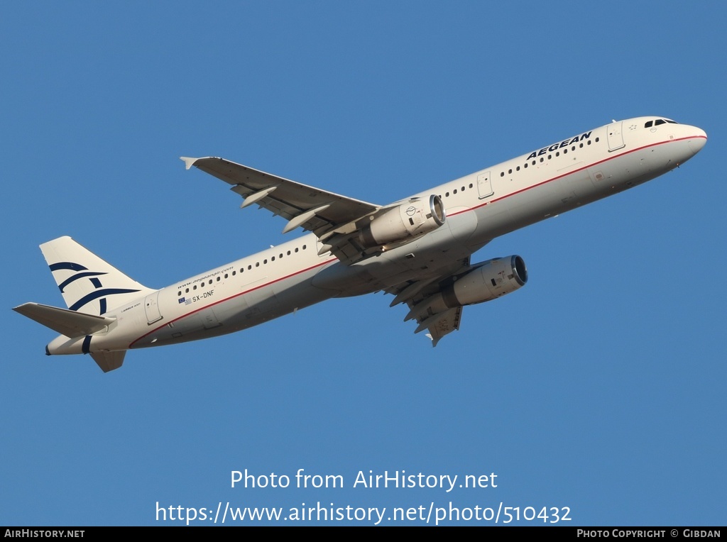 Aircraft Photo of SX-DNF | Airbus A321-231 | Aegean Airlines | AirHistory.net #510432