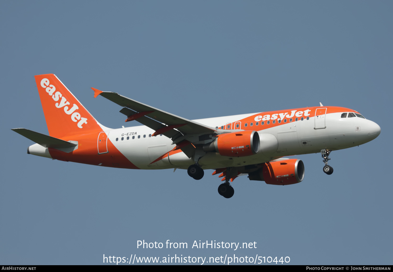 Aircraft Photo of G-EZDA | Airbus A319-111 | EasyJet | AirHistory.net #510440