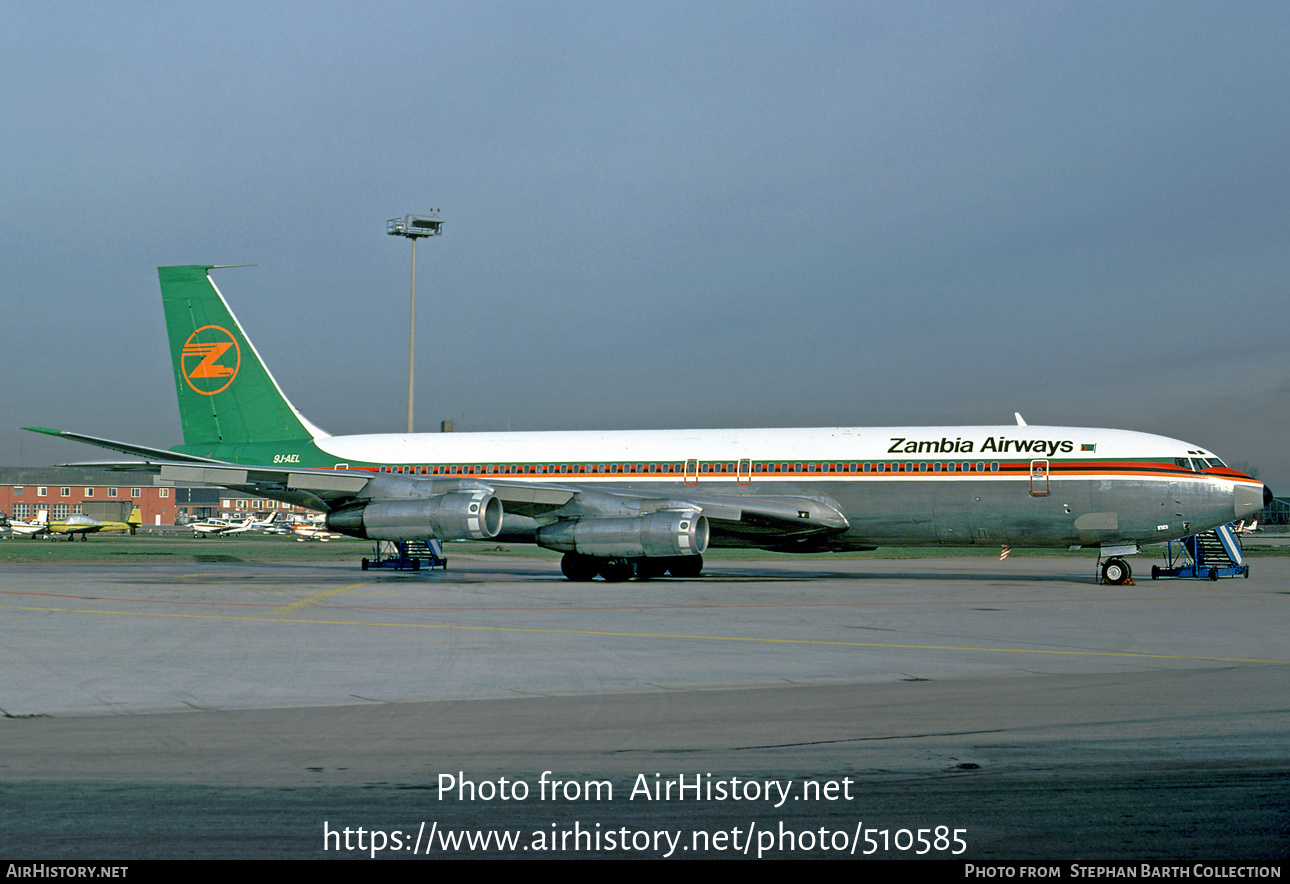 Aircraft Photo of 9J-AEL | Boeing 707-338C | Zambia Airways | AirHistory.net #510585