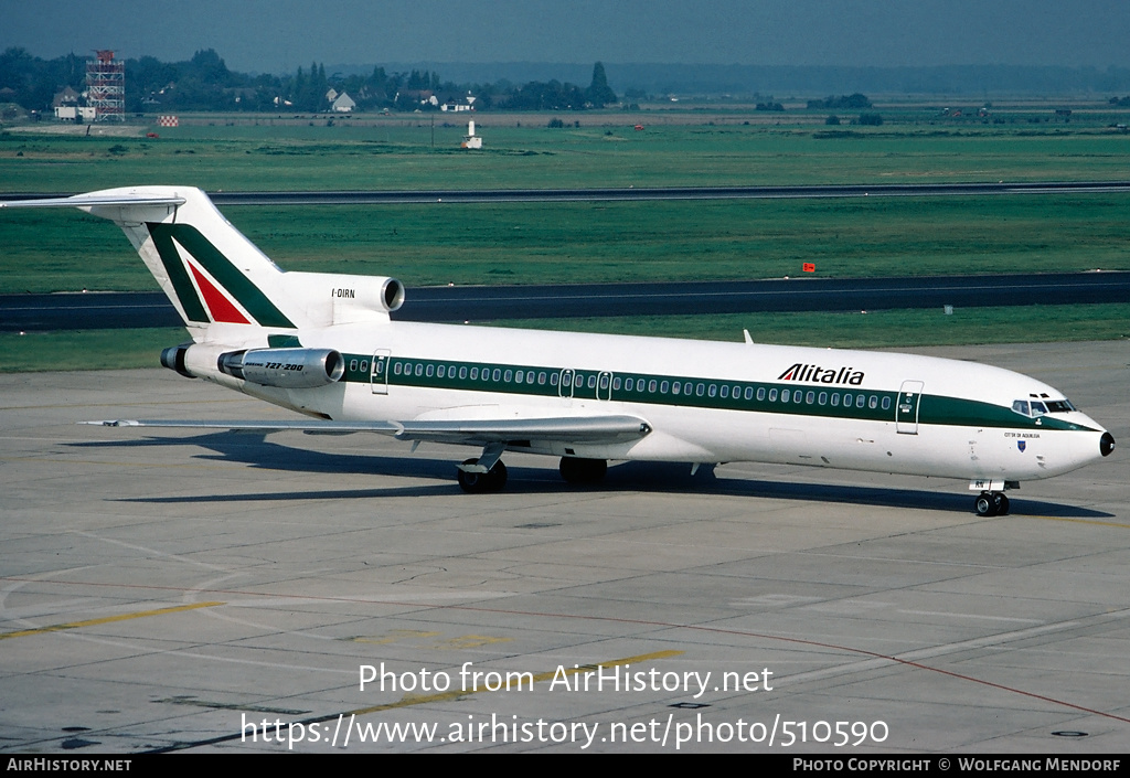 Aircraft Photo of I-DIRN | Boeing 727-243/Adv | Alitalia | AirHistory.net #510590