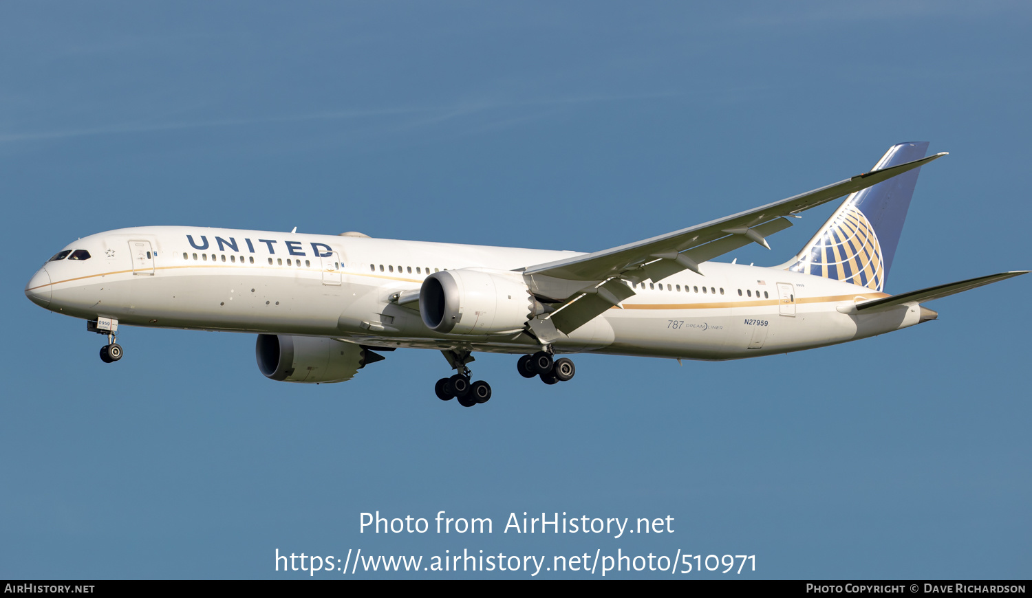 Aircraft Photo of N27959 | Boeing 787-9 Dreamliner | United Airlines | AirHistory.net #510971