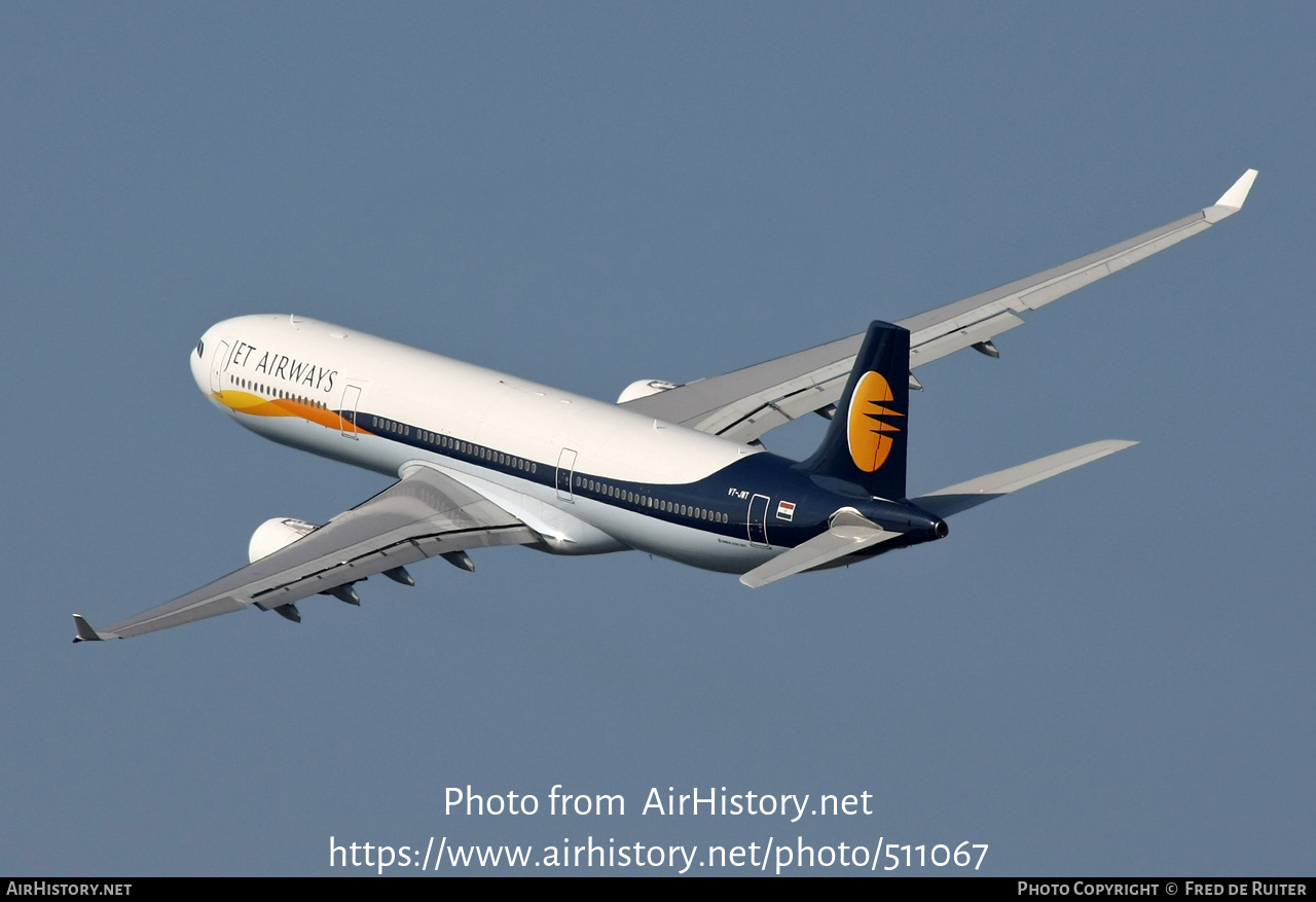 Aircraft Photo of VT-JWT | Airbus A330-302 | Jet Airways | AirHistory.net #511067