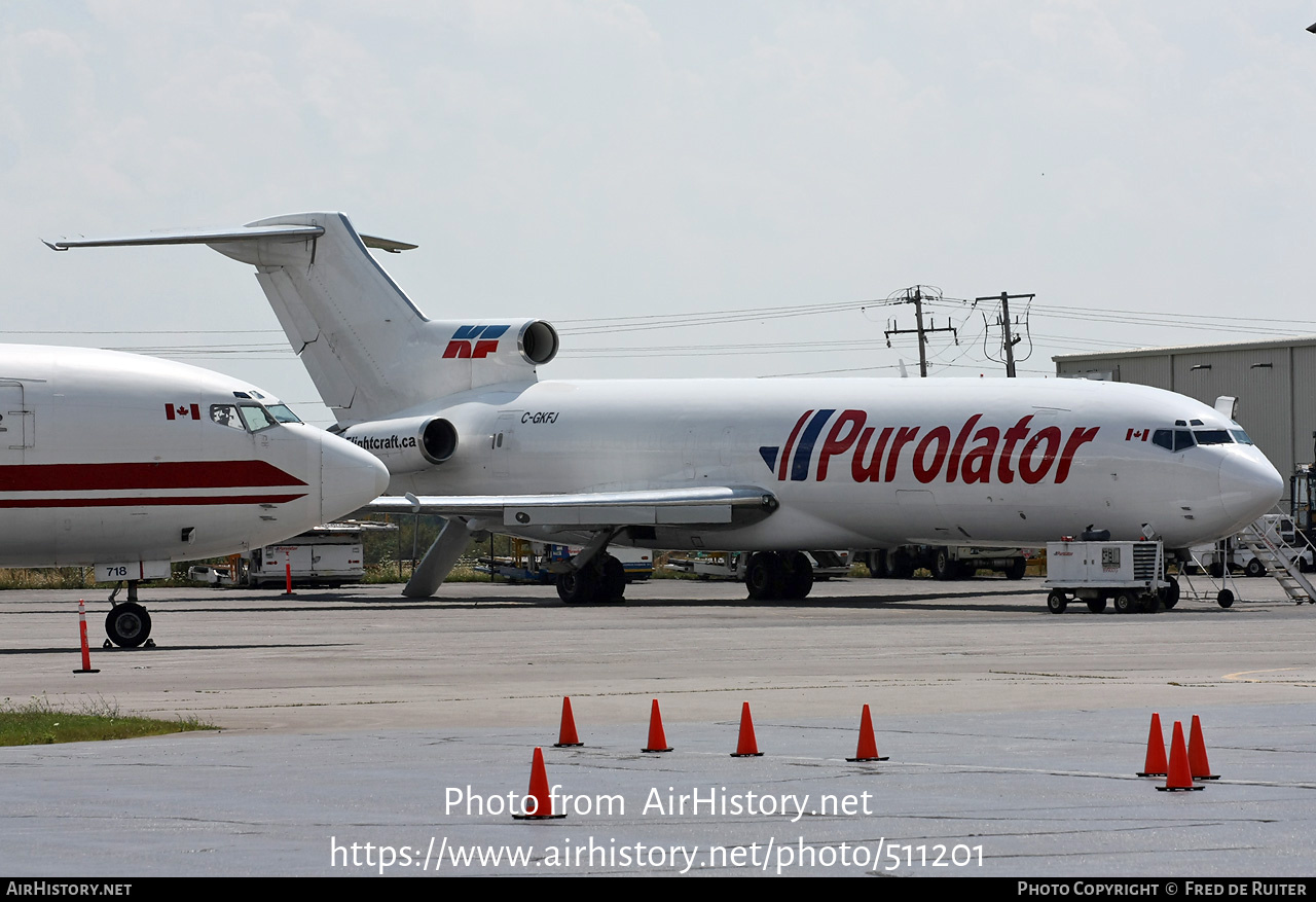 Aircraft Photo of C-GKFJ | Boeing 727-281/Adv(F) | Kelowna Flightcraft Air Charter | Purolator Courier | AirHistory.net #511201