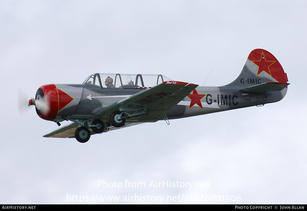 Aircraft Photo of G-IMIC | Yakovlev Yak-52 | Soviet Union - Air Force | AirHistory.net #511506