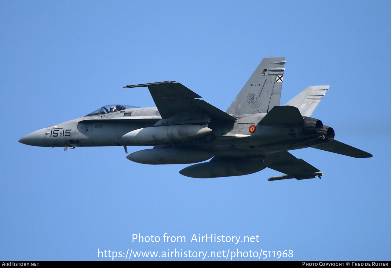 Aircraft Photo of C.15-28 | McDonnell Douglas EF-18M Hornet | Spain - Air Force | AirHistory.net #511968