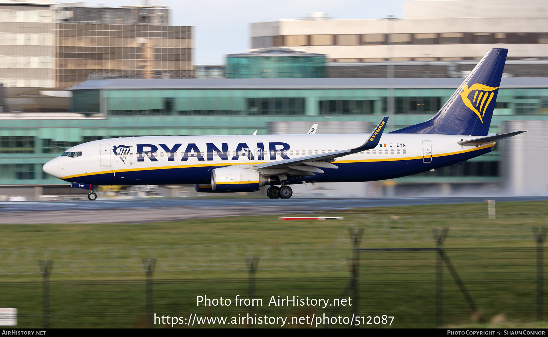 Aircraft Photo of EI-DYN | Boeing 737-8AS | Ryanair | AirHistory.net #512087