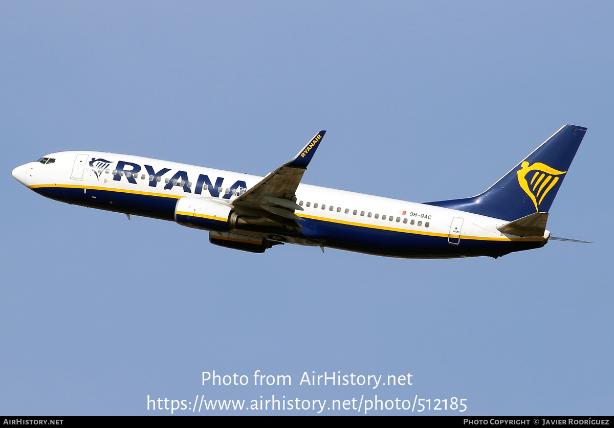 Aircraft Photo of 9H-QAC | Boeing 737-800 | Ryanair | AirHistory.net #512185