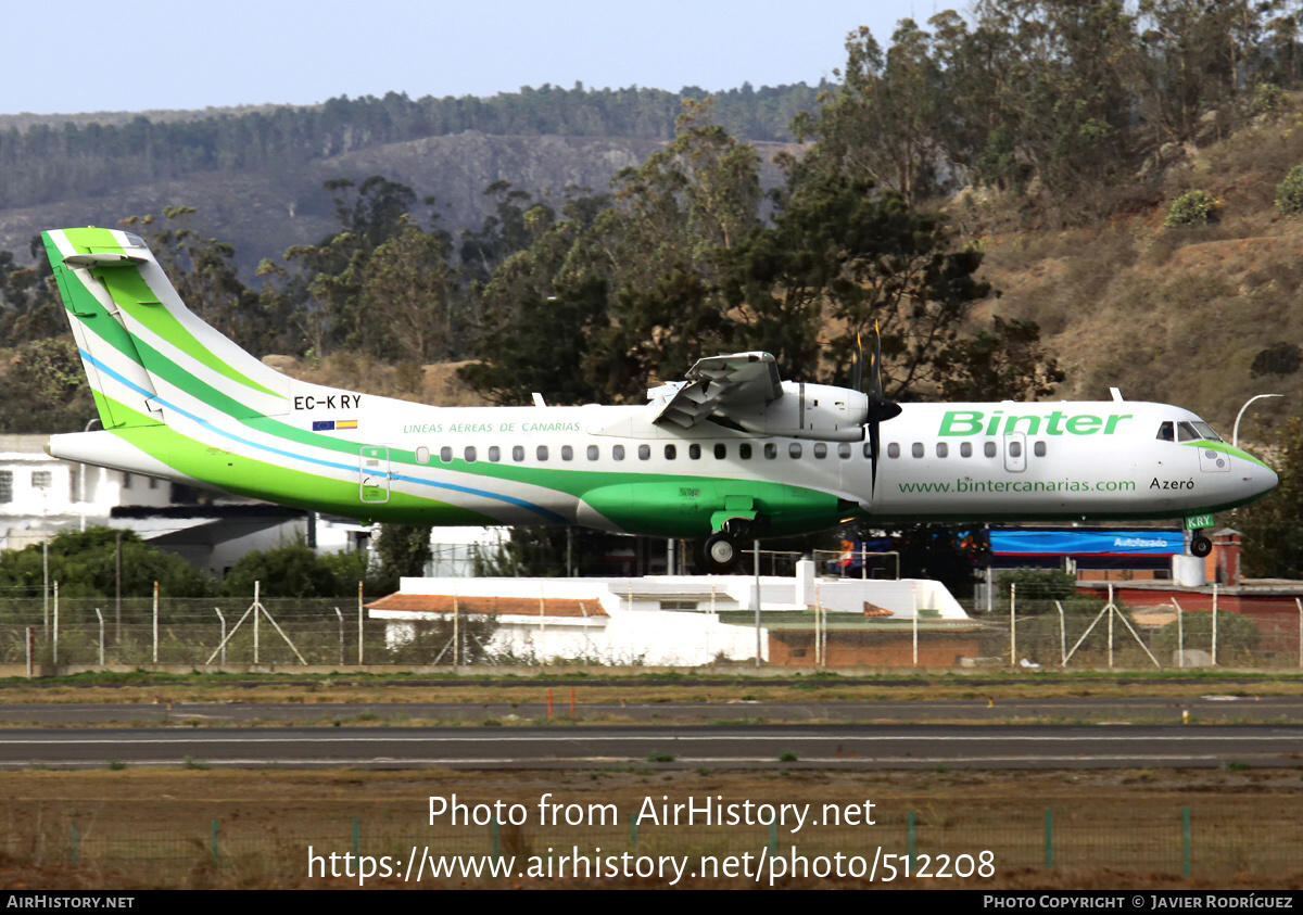 Aircraft Photo of EC-KRY | ATR ATR-72-500 (ATR-72-212A) | Binter Canarias | AirHistory.net #512208