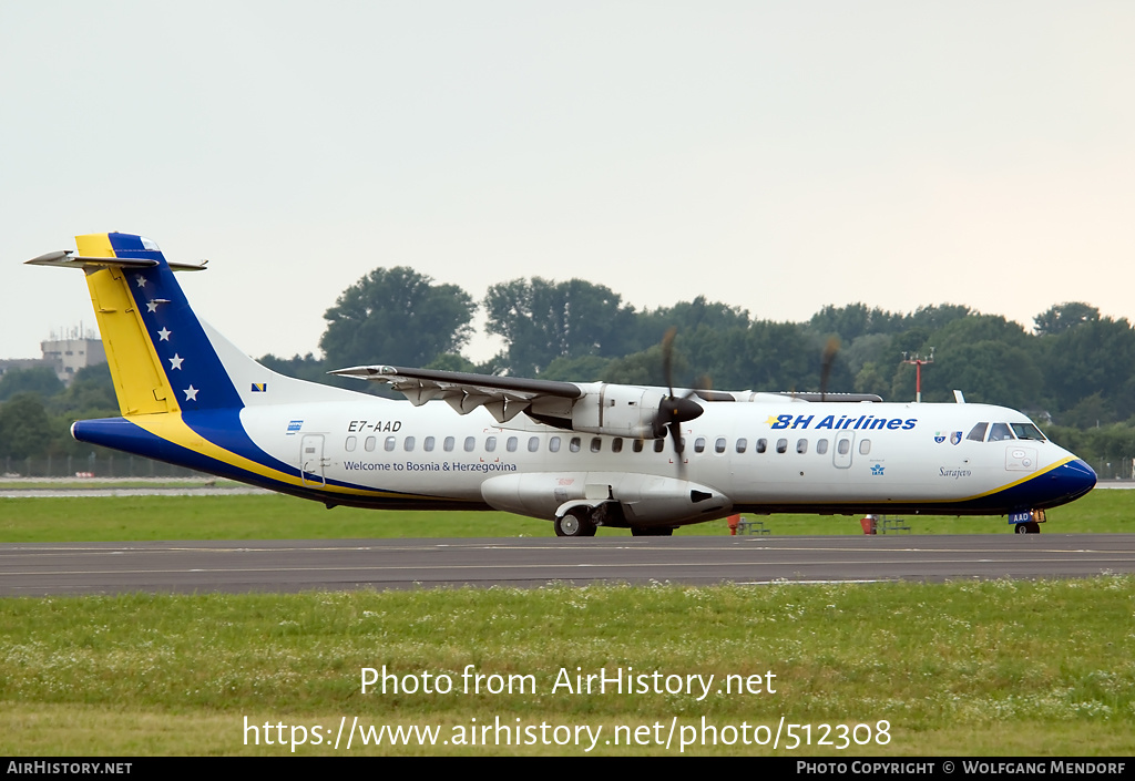 Aircraft Photo of E7-AAD | ATR ATR-72-212 | B & H Airlines | AirHistory.net #512308