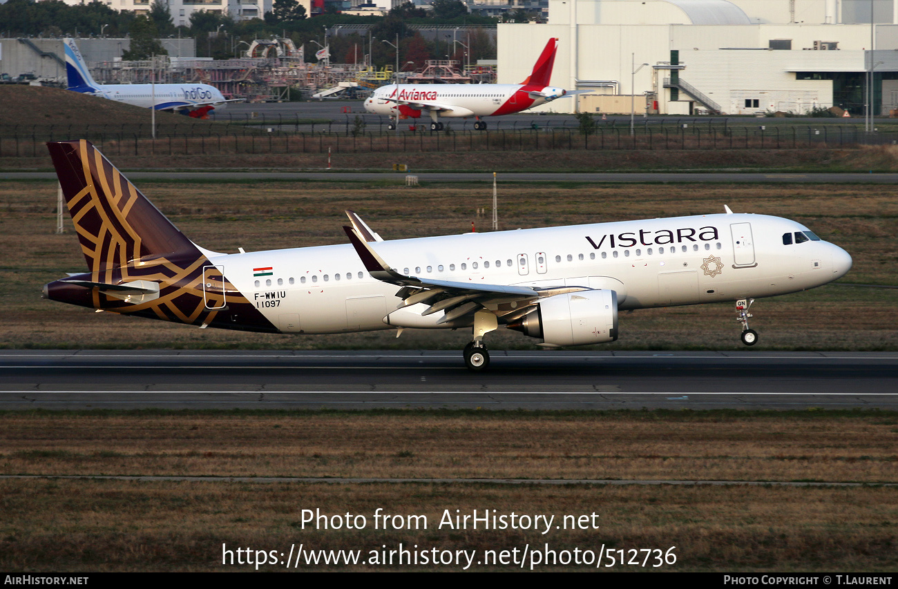 Aircraft Photo of F-WWIU | Airbus A320-251N | Vistara | AirHistory.net #512736