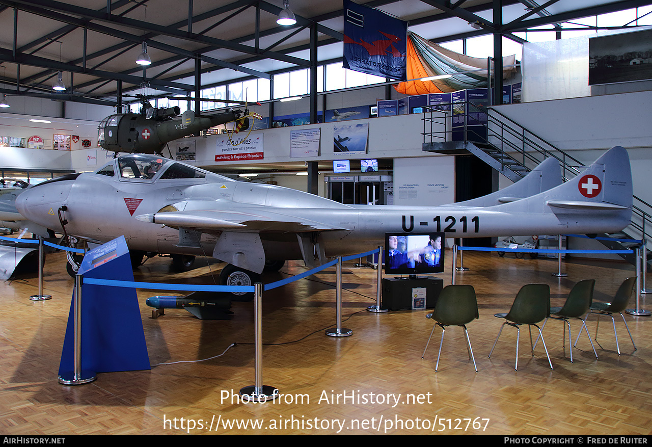 Aircraft Photo of U-1211 | De Havilland D.H. 115 Vampire T55 | Switzerland - Air Force | AirHistory.net #512767