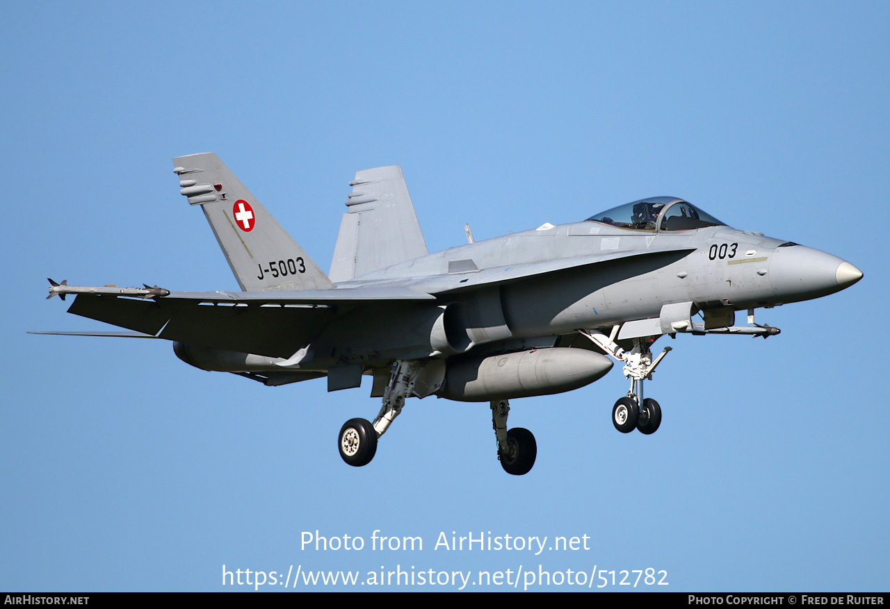 Aircraft Photo of J-5003 | McDonnell Douglas F/A-18C Hornet | Switzerland - Air Force | AirHistory.net #512782