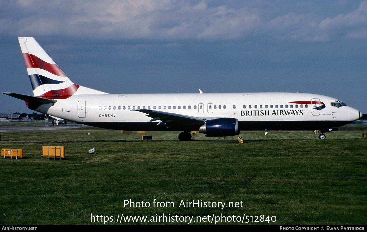 Aircraft Photo of G-BSNV | Boeing 737-4Q8 | British Airways | AirHistory.net #512840