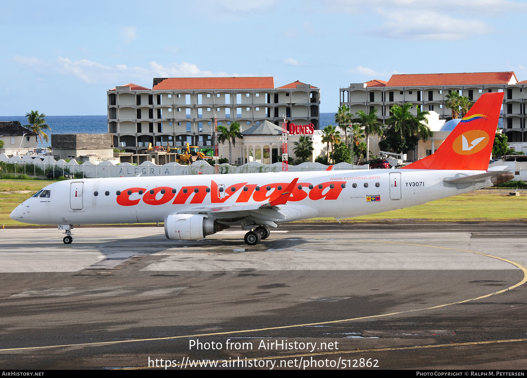 Aircraft Photo of YV3071 | Embraer 190AR (ERJ-190-100IGW) | Conviasa | AirHistory.net #512862