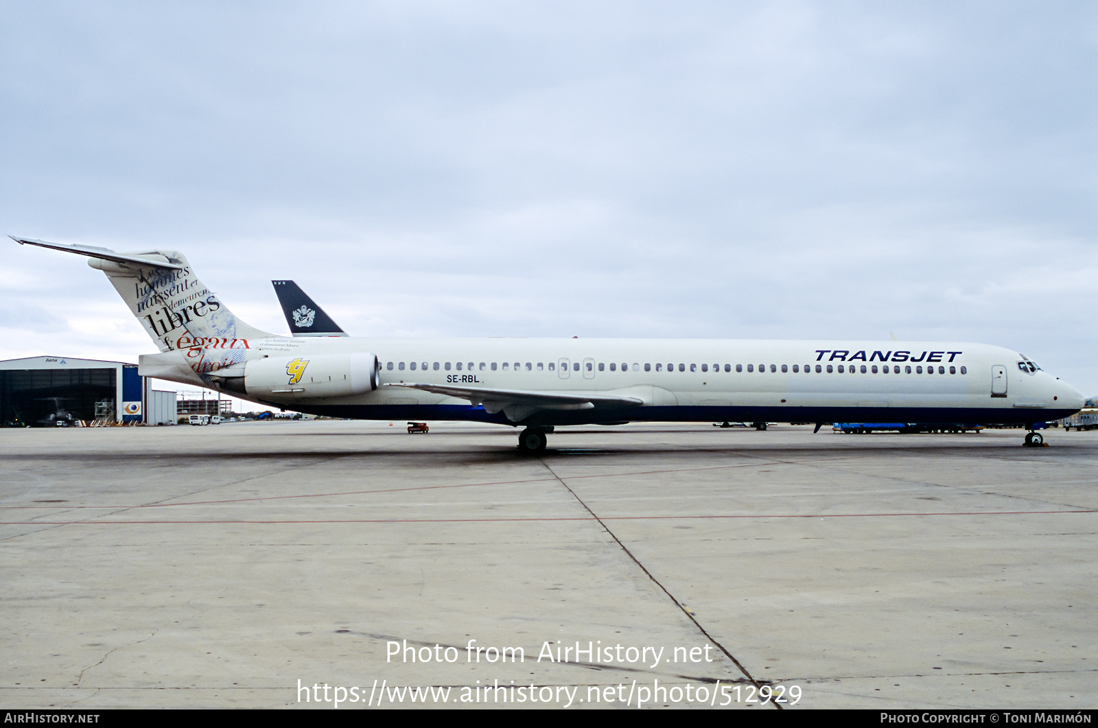 Aircraft Photo of SE-RBL | McDonnell Douglas MD-83 (DC-9-83) | Transjet Airways | AirHistory.net #512929