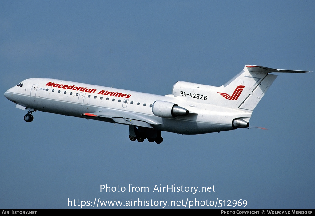 Aircraft Photo of RA-42326 | Yakovlev Yak-42D | MAT - Macedonian Airlines | AirHistory.net #512969