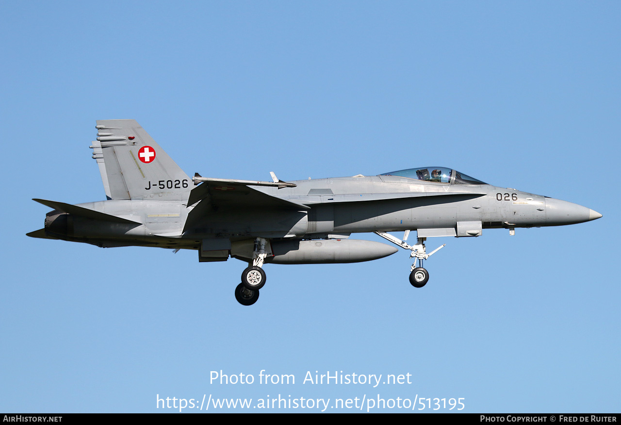 Aircraft Photo of J-5026 | McDonnell Douglas F/A-18C Hornet | Switzerland - Air Force | AirHistory.net #513195