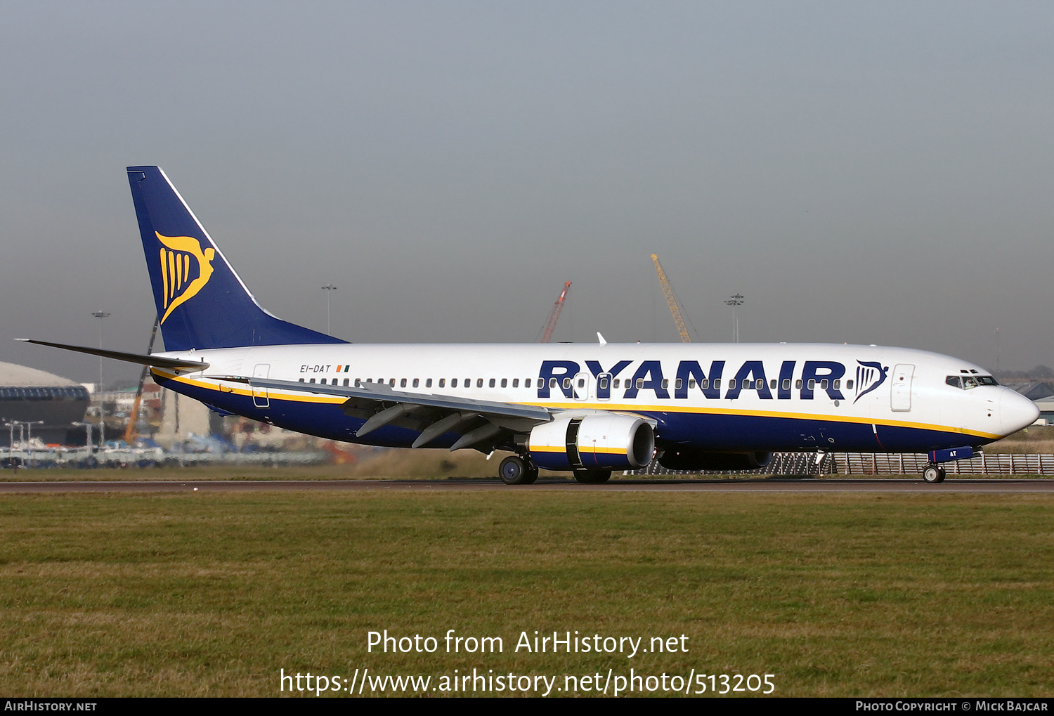 Aircraft Photo of EI-DAT | Boeing 737-8AS | Ryanair | AirHistory.net #513205