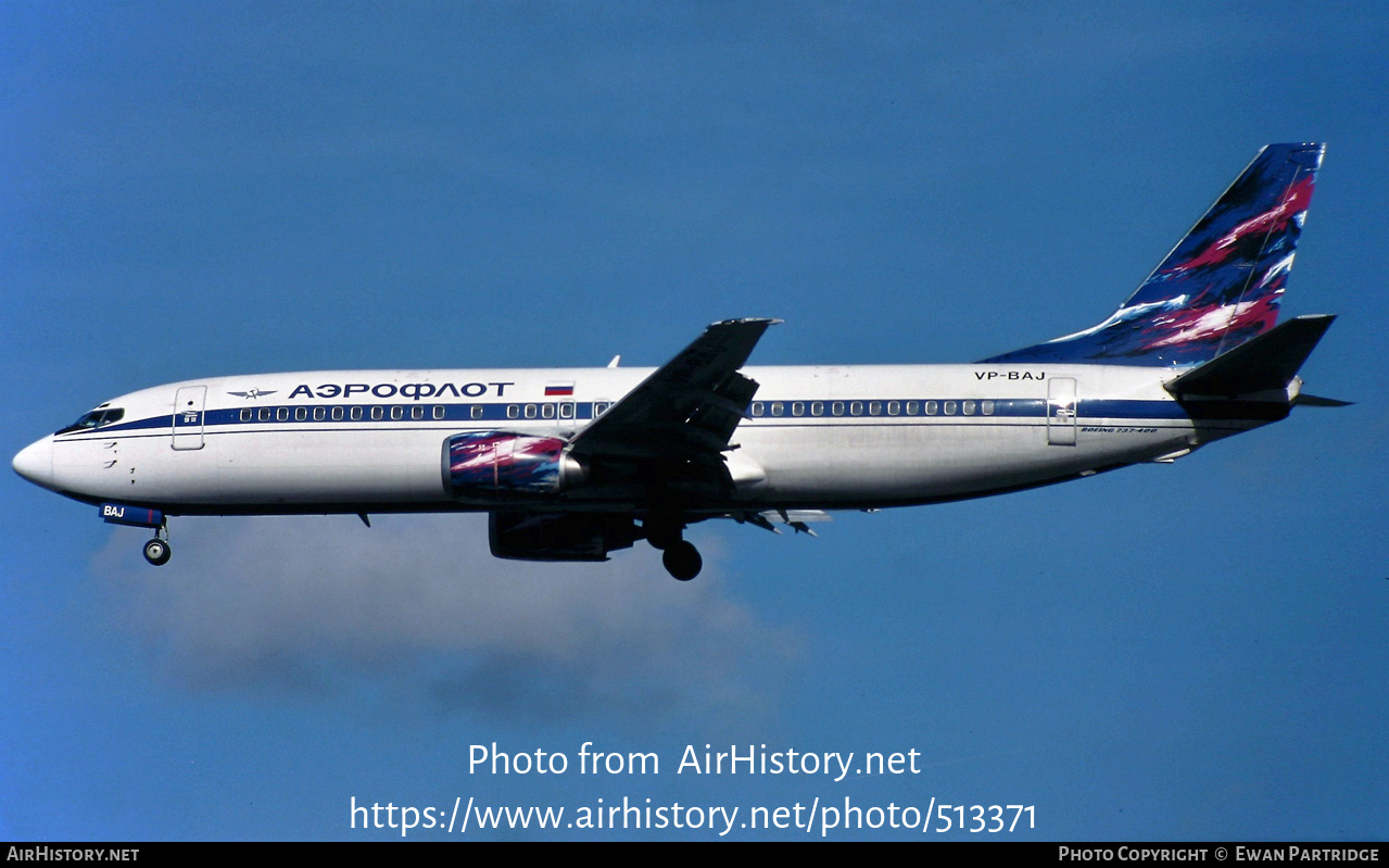 Aircraft Photo of VP-BAJ | Boeing 737-4M0 | Aeroflot | AirHistory.net #513371