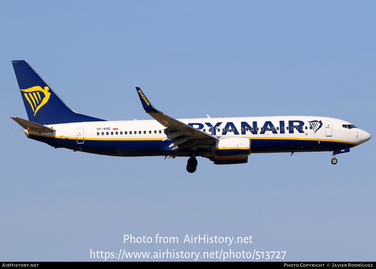 Aircraft Photo of SP-RSE | Boeing 737-800 | Ryanair | AirHistory.net #513727