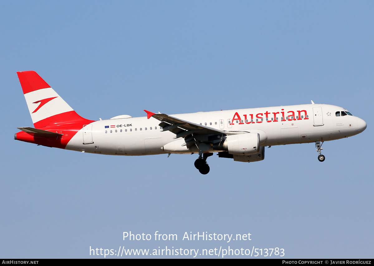 Aircraft Photo of OE-LBK | Airbus A320-214 | Austrian Airlines | AirHistory.net #513783