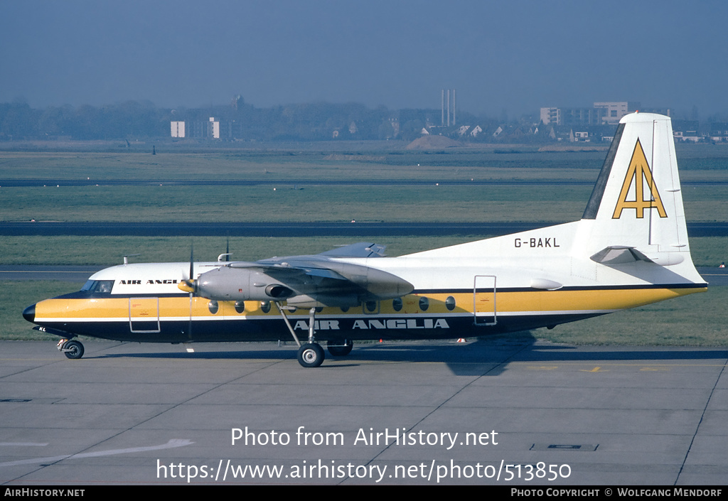 Aircraft Photo of G-BAKL | Fokker F27-200 Friendship | Air Anglia | AirHistory.net #513850