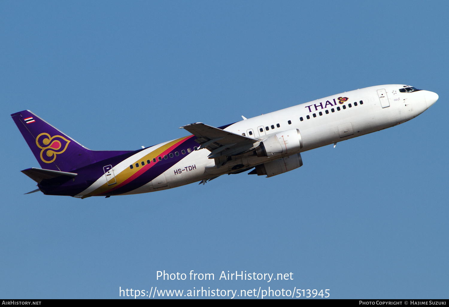 Aircraft Photo of HS-TDH | Boeing 737-4D7 | Thai Airways International | AirHistory.net #513945