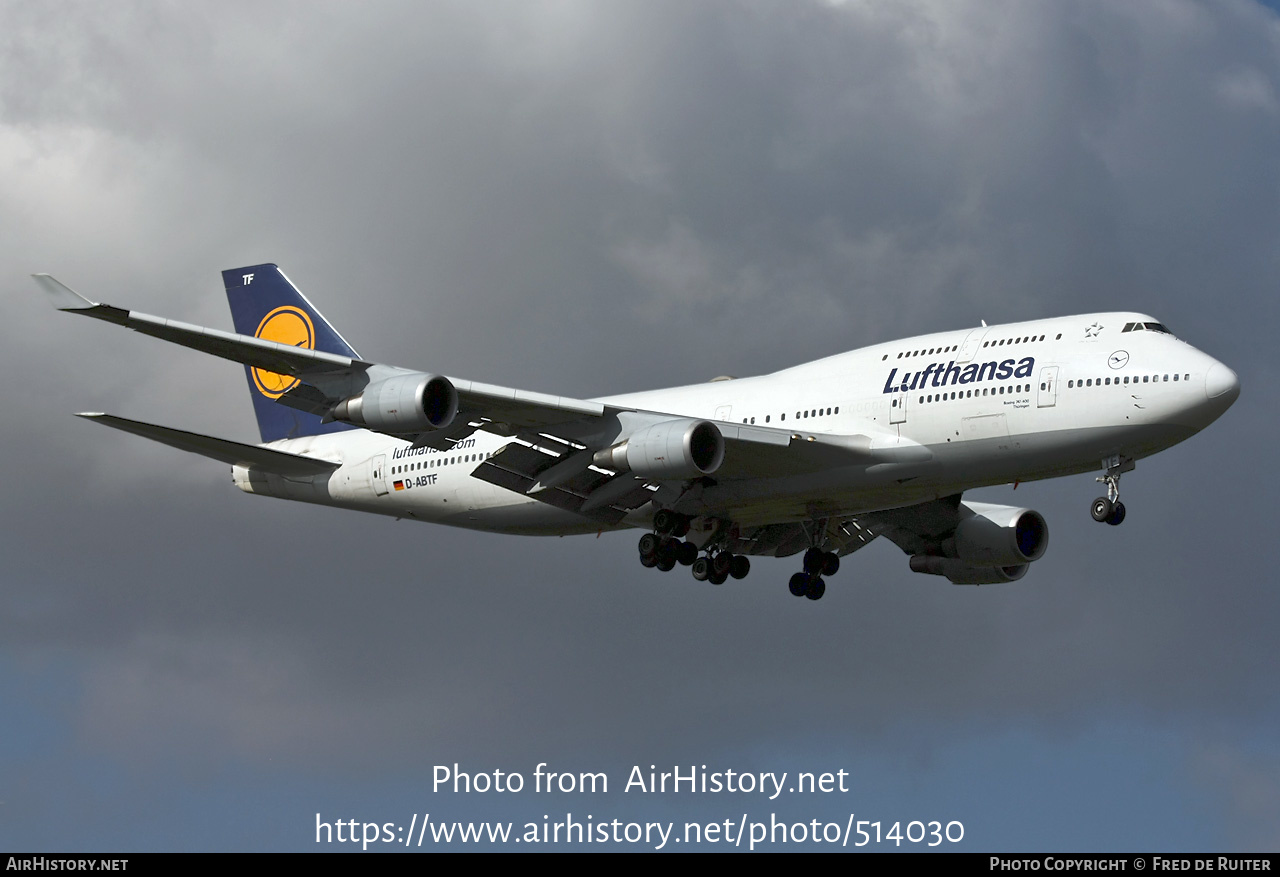 Aircraft Photo of D-ABTF | Boeing 747-430M | Lufthansa | AirHistory.net #514030