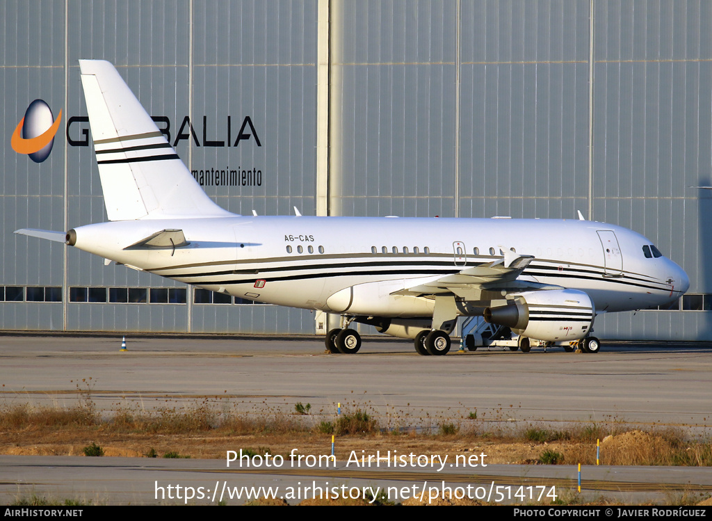 Aircraft Photo of A6-CAS | Airbus ACJ318 (A318-112/CJ) | AirHistory.net #514174