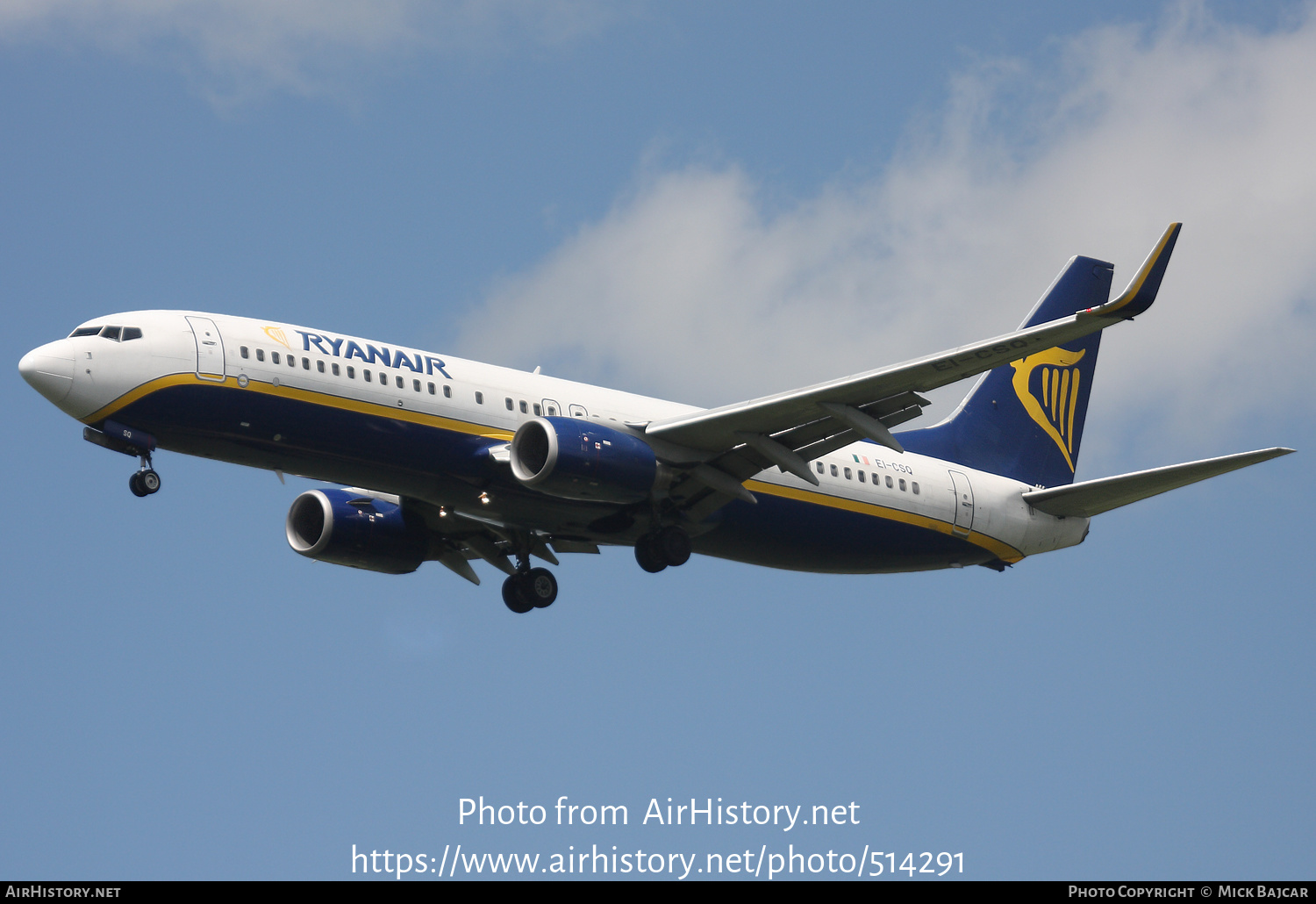 Aircraft Photo of EI-CSQ | Boeing 737-8AS | Ryanair | AirHistory.net #514291