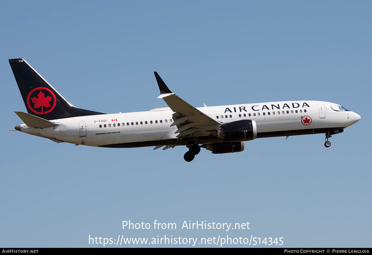 Aircraft Photo of C-FSOI | Boeing 737-8 Max 8 | Air Canada | AirHistory.net #514345