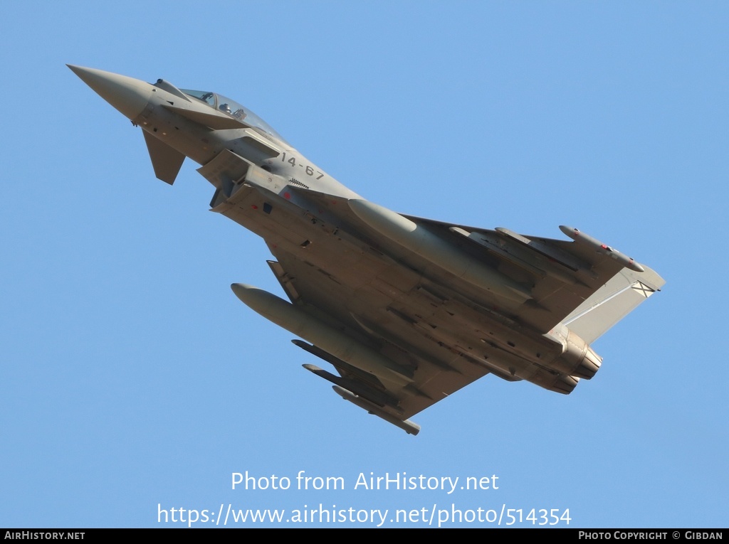 Aircraft Photo of C.16-67 / 10090 | Eurofighter EF-2000 Typhoon S | Spain - Air Force | AirHistory.net #514354