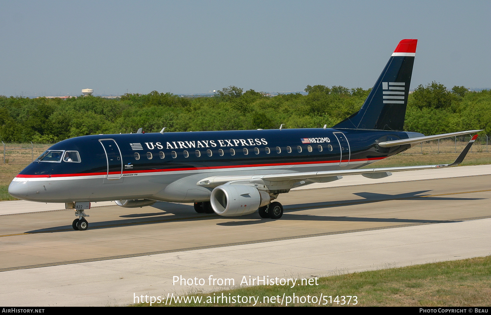 Aircraft Photo of N822MD | Embraer 170SU (ERJ-170-100SU) | US Airways Express | AirHistory.net #514373