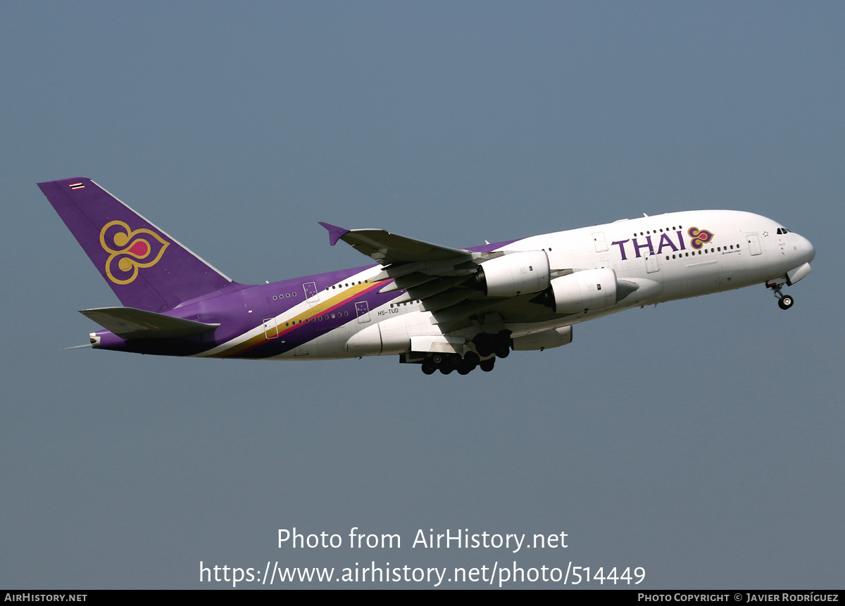 Aircraft Photo of HS-TUD | Airbus A380-841 | Thai Airways International | AirHistory.net #514449