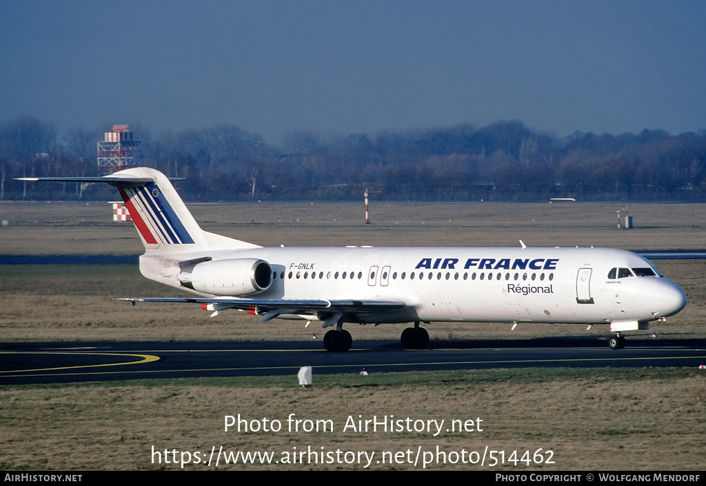 Aircraft Photo of F-GNLK | Fokker 100 (F28-0100) | Air France | AirHistory.net #514462