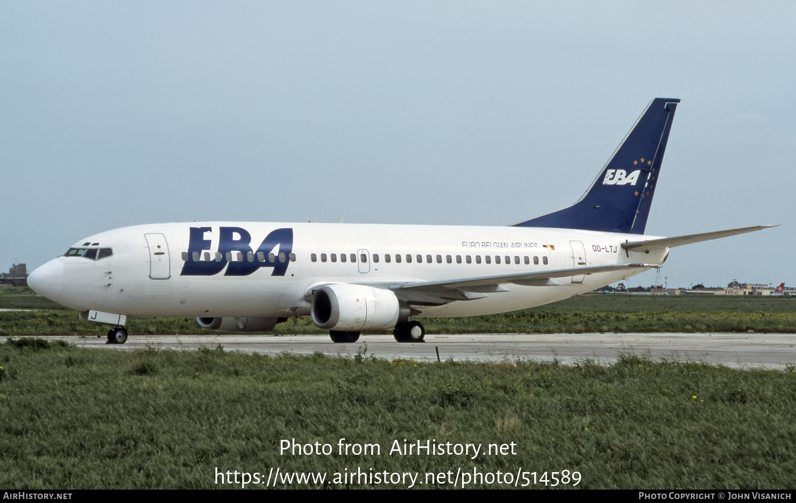 Aircraft Photo of OO-LTJ | Boeing 737-3M8 | EBA - Eurobelgian Airlines | AirHistory.net #514589