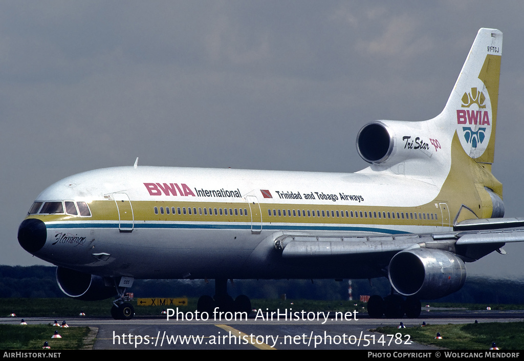 Aircraft Photo of 9Y-TGJ | Lockheed L-1011-385-3 TriStar 500 | BWIA International - Trinidad and Tobago Airways | AirHistory.net #514782