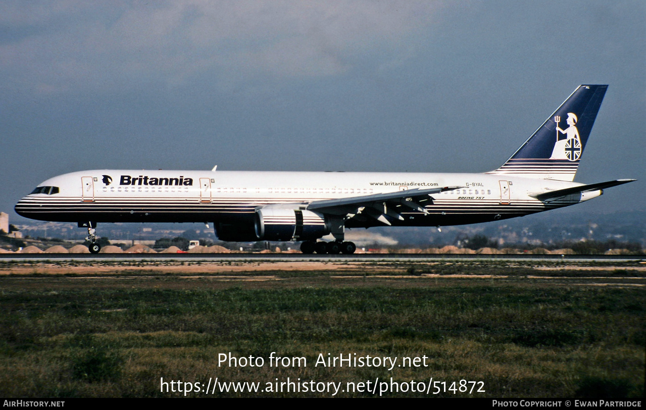 Aircraft Photo of G-BYAL | Boeing 757-204 | Britannia Airways | AirHistory.net #514872