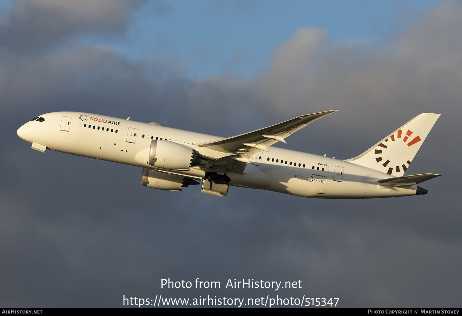 Aircraft Photo of P4-787 | Boeing 787-8 Dreamliner | SolidAire | AirHistory.net #515347