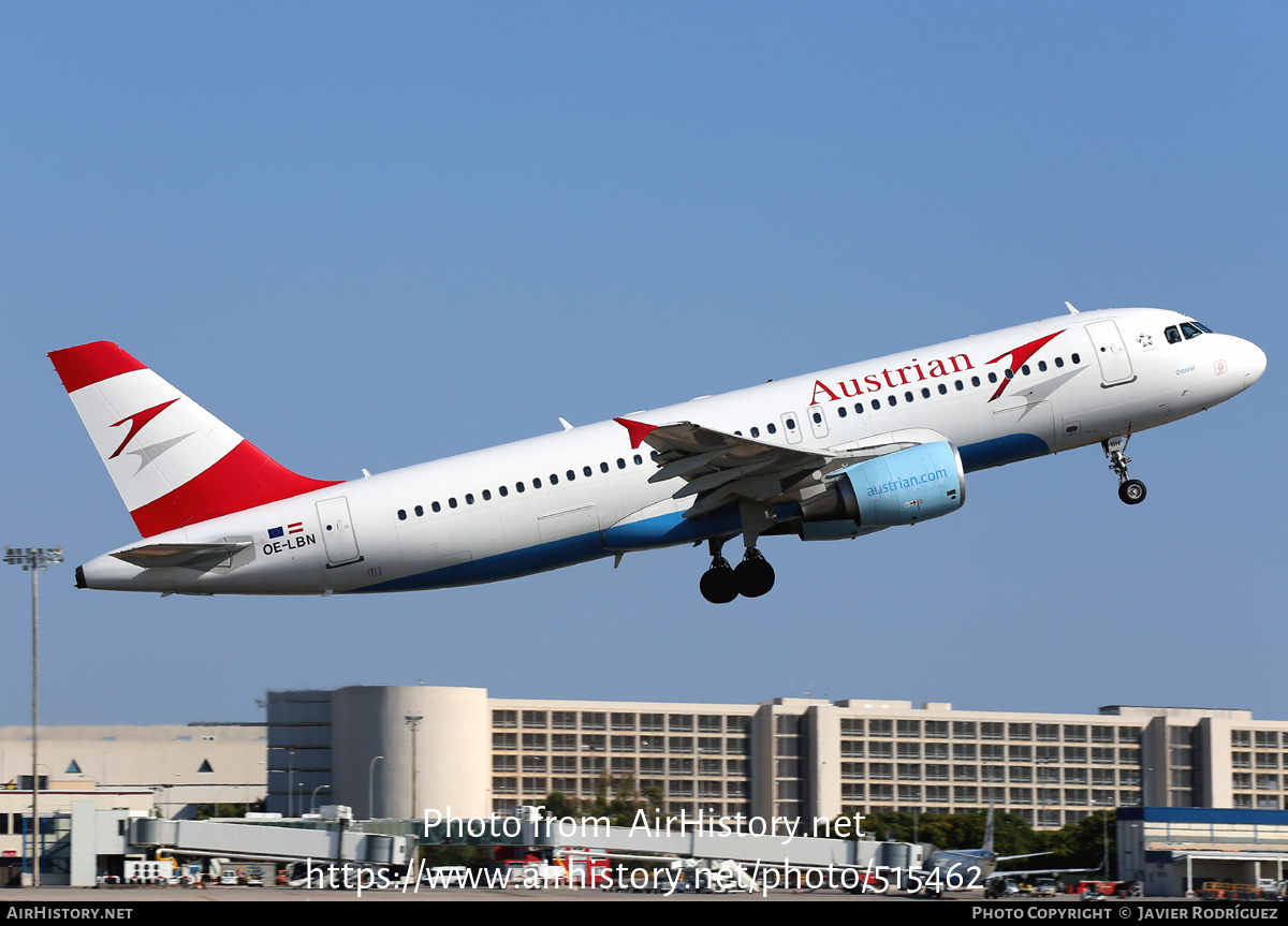 Aircraft Photo of OE-LBN | Airbus A320-214 | Austrian Airlines | AirHistory.net #515462