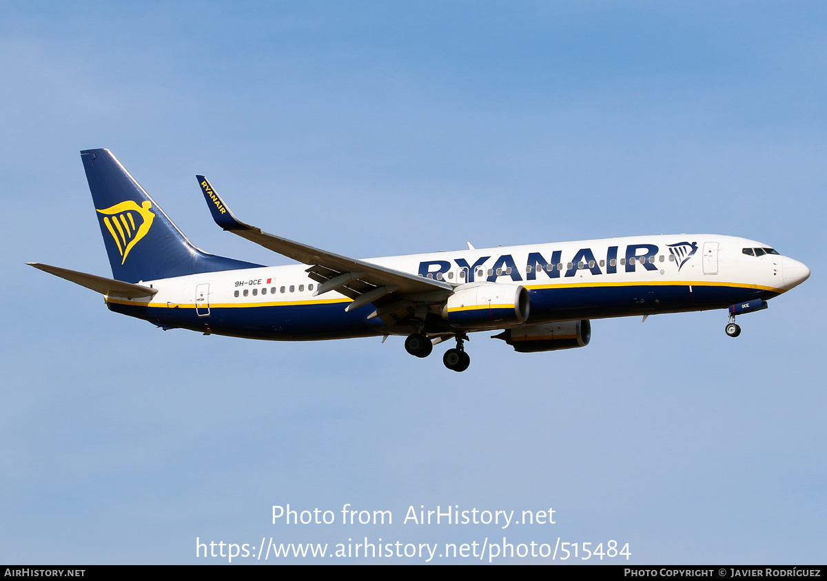 Aircraft Photo of 9H-QCE | Boeing 737-8AS | Ryanair | AirHistory.net #515484