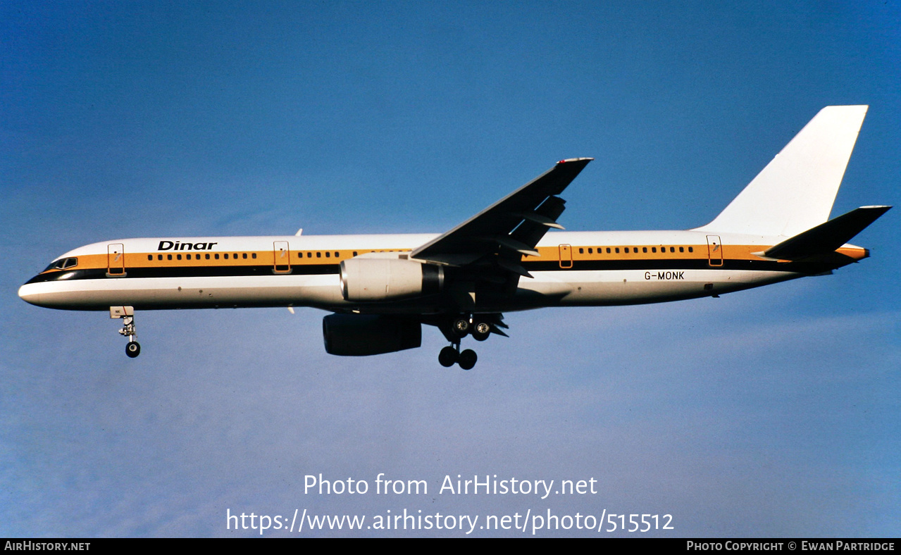 Aircraft Photo of G-MONK | Boeing 757-2T7 | Dinar Líneas Aéreas | AirHistory.net #515512