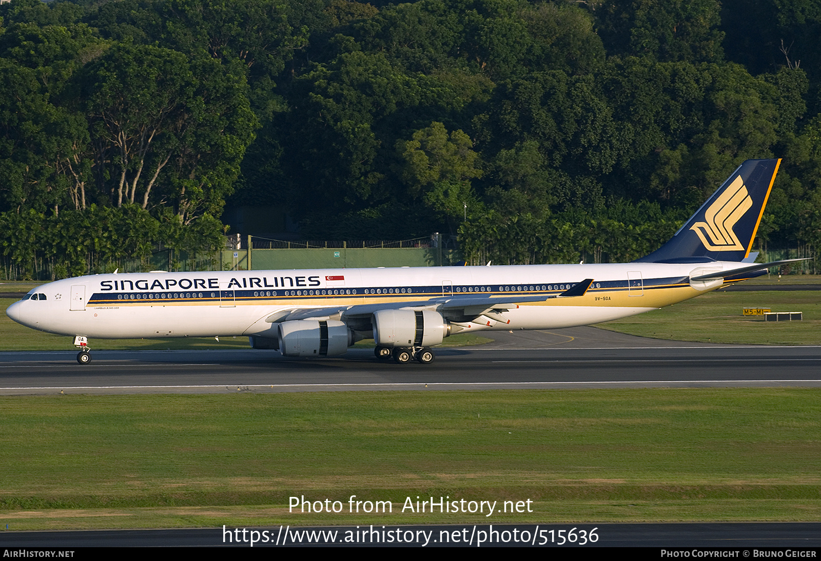 Aircraft Photo of 9V-SGA | Airbus A340-541 | Singapore Airlines ...